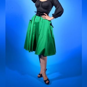 Green & black NWT Pinup Girl Couture PUG retro vintage corset swing skirt XS